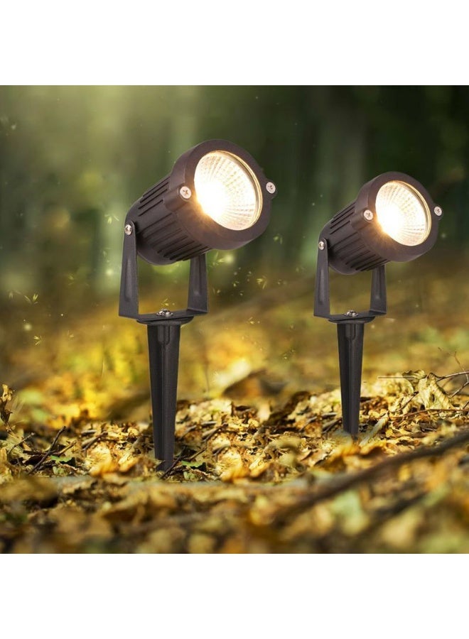 RMAX Outdoor LED Ground Spotlight Waterproof with COB Technology for Garden Tree and Landscape Lighting with Adjustable Ground Stake – Black - Image 1